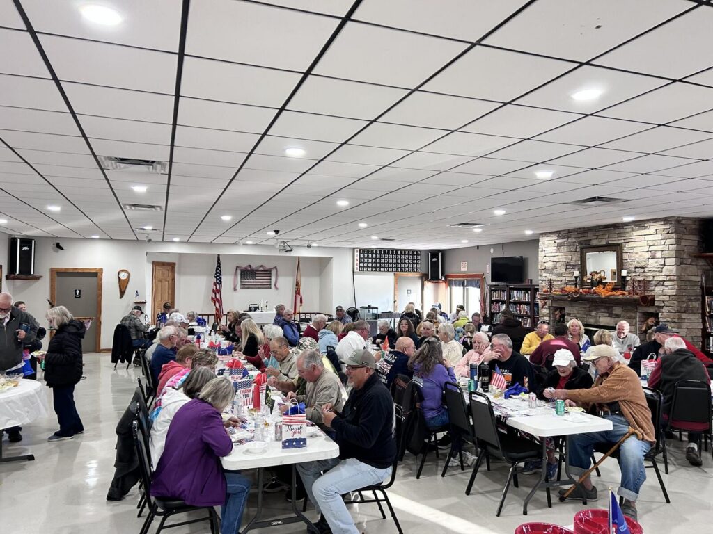 Community dinner in the Sandy Oaks RV Resort clubhouse